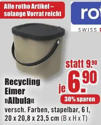 B1 Discount Baumarkt rotho Recycling Eimer >>Albula<< Angebot