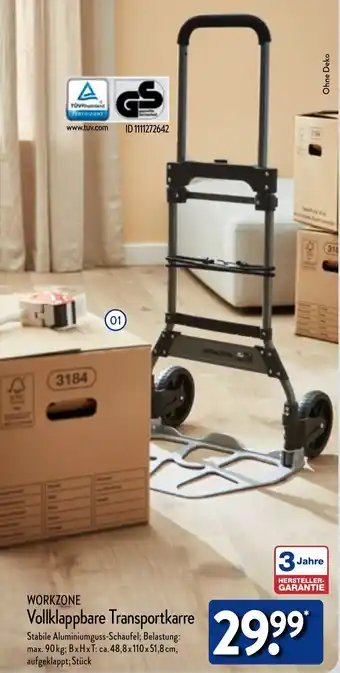 Aldi Nord WORKZONE Vollklappbare Transportkarre Angebot