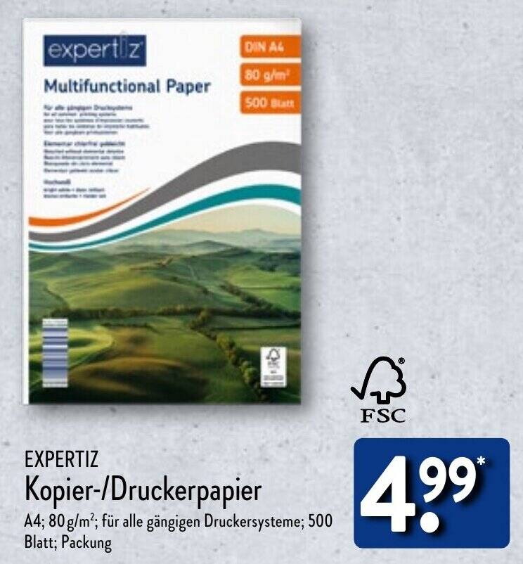 EXPERTIZ Kopier/Druckerpapier Angebot bei Aldi Nord