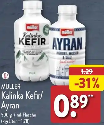 Aldi Nord MÜLLER Kalinka Kefir/ Ayran 500 g/ml Flasche Angebot