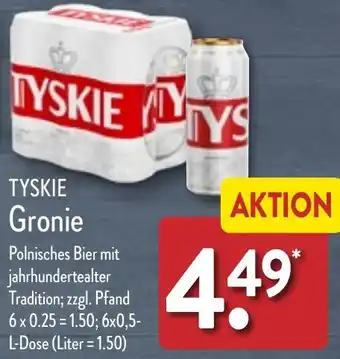 Aldi Nord TYSKIE Gronie 6x0,5 L Dose Angebot