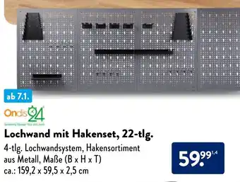 Aldi Nord Ondis 24 Lochwand mit Hakenset, 22-tlg. Angebot