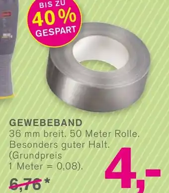 KODi GEWEBEBAND 36 mm breit. 50 Meter Rolle. Besonders guter Halt. Angebot