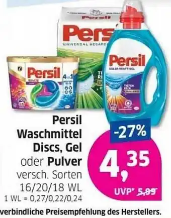 Budni Persil Waschmittel Discs, Gel oder Pulver Angebot