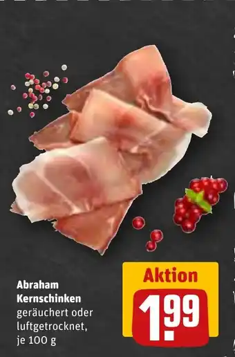 REWE Abraham Kernschinken geräuchert oder luftgetrocknet, je 100 g Angebot