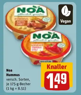 REWE Noa Hummus versch. Sorten, je 175-g-Becher Angebot