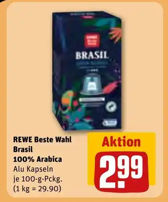 REWE REWE Beste Wahl Brasil 100% Arabica Alu Kapseln je 100 g Angebot