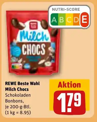 REWE REWE Beste Wahl Milch Chocs Schokoladen Bonbons, je 200 g Angebot