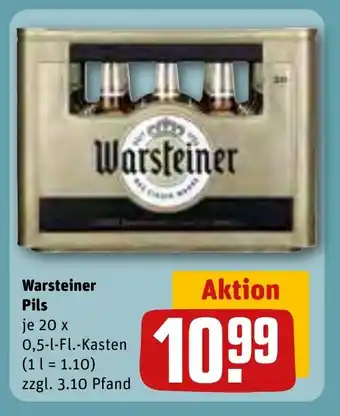 REWE Warsteiner Pils je 20 x 0,5-1-Fl.-Kasten Angebot