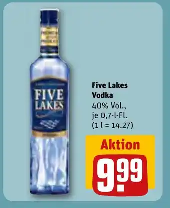 REWE Five Lakes Vodka 40% Vol., je 0,7 L Angebot