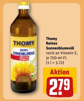 REWE Thomy Reines Sonnenblumenöl reich an Vitamin E, je 750 ml Angebot