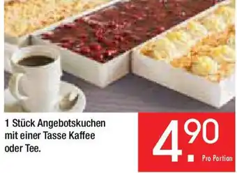 Zurbrüggen 1 Stück Angebotskuchen mit einer Tasse Kaffee oder Tee Angebot