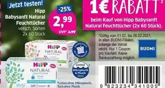 Budni Hipp Babysanft Natural Feuchttücher Angebot