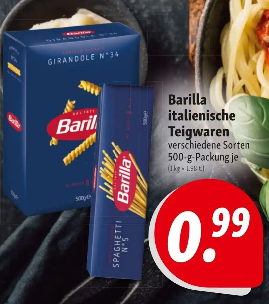 Barilla italienische Teigwaren 500g Angebot bei Nah & Frisch