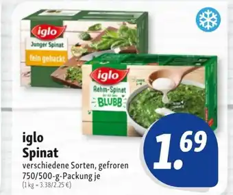 Nah & Frisch iglo Spinat verschiedene Sorten, gefroren 750/500-g Angebot