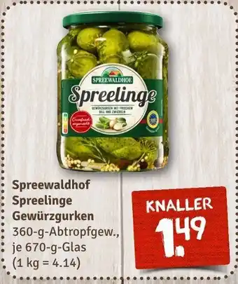 nahkauf Spreewaldhof Spreelinge Gewürzgurken 360g Angebot