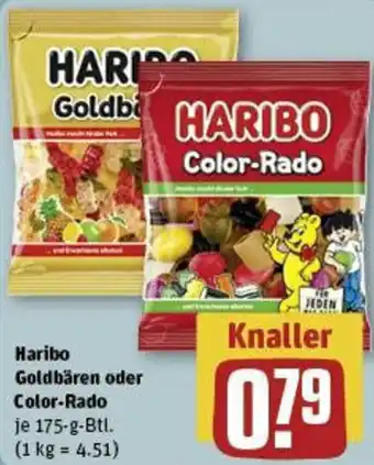 REWE Haribo Goldbären oder Color-Rado 175 g Btl. Angebot