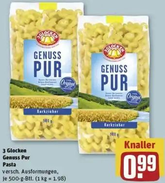 REWE 3 Glocken Genuss Pur Pasta 500 g Btl. Angebot