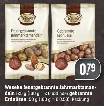 Edeka Neukauf Weseke feuergebrannte Jahrmarktsmandeln 125g oder gebrannte Erdnüsse 150g Angebot
