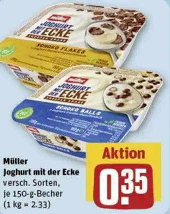 REWE Müller Joghurt mit der Ecke 150 g Becher Angebot