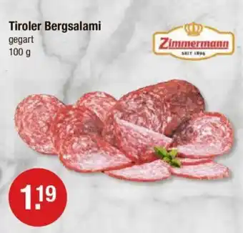 V Markt Zimmermann Tiroler Bergsalami gegart 100g Angebot