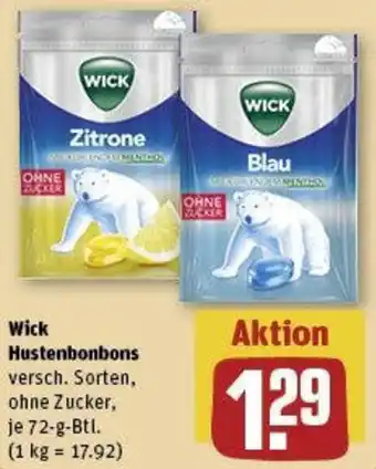 REWE Wick Hustenbonbons 72 g Btl. Angebot