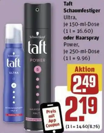 REWE Taft Schaumfestiger 150 ml oder Haarspray 250 ml Dose Angebot