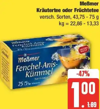 Edeka Meßmer Kräutertee oder Früchtetee 43,75 - 75 g Angebot