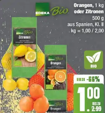 Edeka EDEKA Bio Orangen, 1 kg oder Zitronen 500 g Angebot