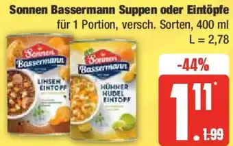 Edeka Sonnen Bassermann Suppen oder Eintöpfe 400 ml Angebot