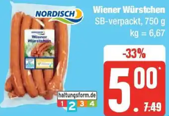 Edeka NORDISCH Wiener Würstchen 750 g Angebot