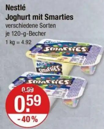 V Markt Nestlé Joghurt mit Smarties je 120-g-Becher Angebot