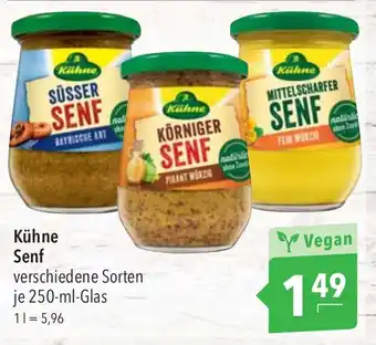 CITTI Markt Kühne Senf verschiedene Sorten je 250-ml-Glas Angebot