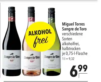 CITTI Markt Miguel Torres Sangre de Toro verschiedene Sorten alkoholfrei, halbtrocken je 0,75-1-Flasche Angebot