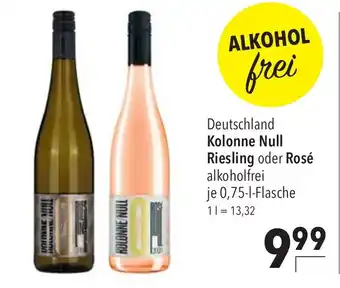 CITTI Markt Deutschland Kolonne Null Riesling oder Rosé alkoholfrei je 0,75 L Angebot