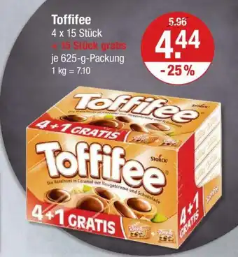 V Markt Storck Toffifee 4 x 15 Stück + 15 Stück gratis je 625-g-Packung Angebot