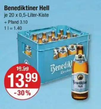 V Markt Benediktiner Hell je 20 x 0,5-L Angebot