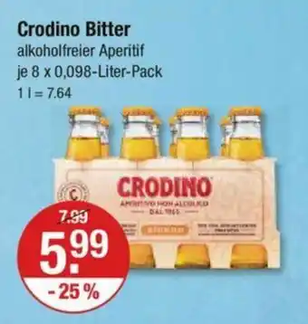 V Markt Crodino Bitter alkoholfreier Aperitif je 8 x 0,098-Liter-Pack Angebot