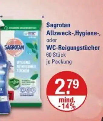 V Markt Sagrotan Allzweck-,Hygiene-, oder WC-Reigungstücher 60 Stück Angebot