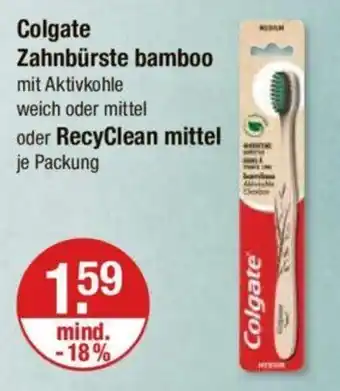 V Markt Colgate Zahnbürste bamboo oder RecyClean mittel je Packung Angebot