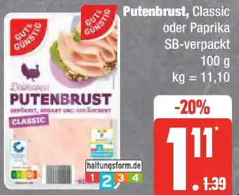 Edeka Gut & Günstig Putenbrust 100 g Angebot