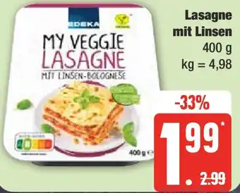 Edeka EDEKA Lasagne mit Linsen 400 g Angebot