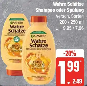 Edeka Wahre Schätze Shampoo oder Spülung 200/250 ml Angebot