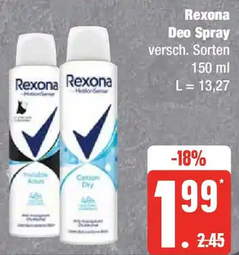 Edeka Rexona Deo Spray 150 ml Angebot