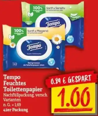 NP Discount Tempo Feuchtes Toilettenpapier 42er Packung Angebot