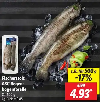 Lidl Fischerstolz ASC Regenbogenforelle Ca. 500 g Angebot