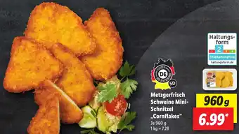 Lidl Metzgerfrisch Schweine Mini Schnitzel ,,Cornflakes" 960 g Angebot