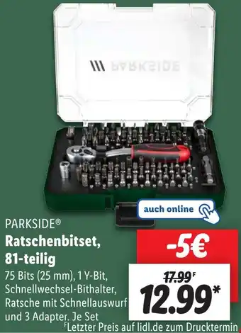 Lidl PARKSIDE Ratschenbitset, 81-teilig Angebot