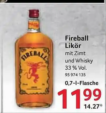 Selgros Fireball Likör Angebot