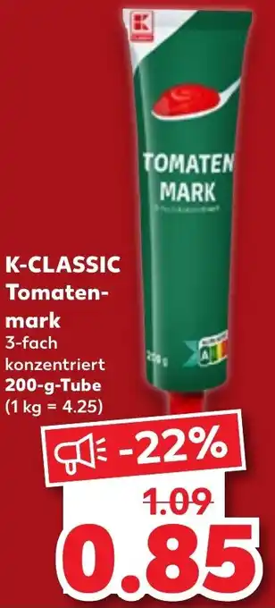 Kaufland K-CLASSIC Tomatenmark 200 g Tube Angebot